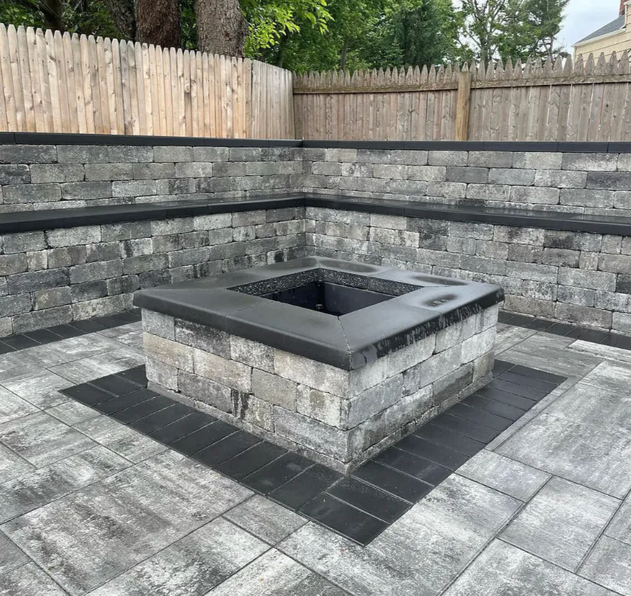 Square Firepit on Patio